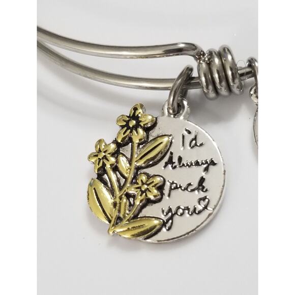 FOUR bracelets 2 1/2 " 1-Alex & Ani with J/ 1-grad bracelet/1- daughter/1-soccer - Picture 3 of 16